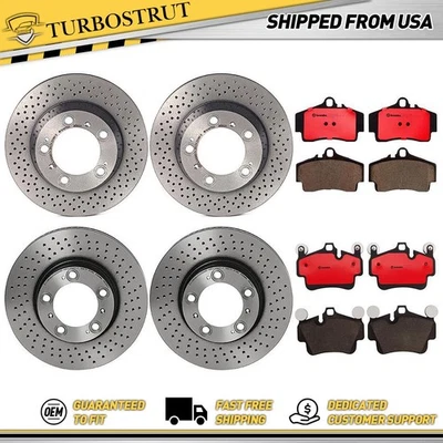 Kit de pastillas de rotores de freno delanteros traseros originales para Porsche Boxster 2007 2008 2010-2012 Foto 1 de 4