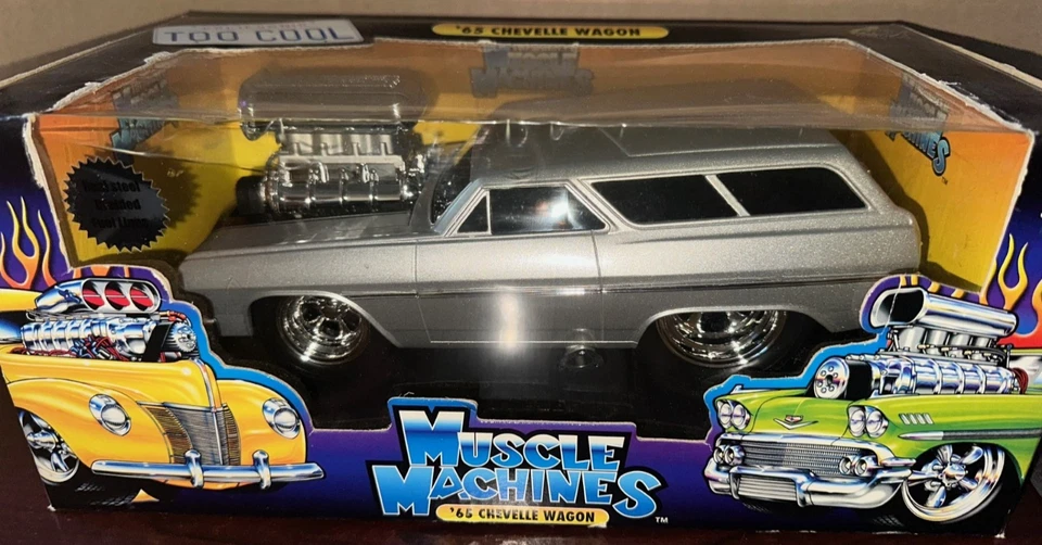Chevy Chevelle Wagon 1965 Muscle Machines plateado 1/18 Funline #71166 Foto 1 de 1