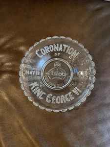 Pressed Glass Plate for Coronation of HRH George VI 1937 - England - Picture 1 of 4