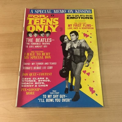 Vintage Teen Magazine - For Teens Only - April 1966 Beatles, Beach Boys, Quiz Foto 1 de 4