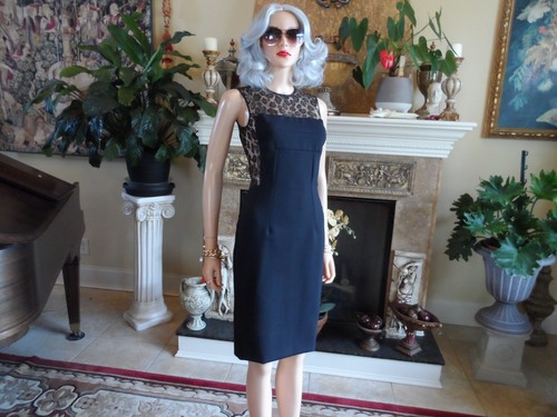 Abito in guaina nera Alexander McQueen con inserto metallico trasparente taglia IT40 US 4