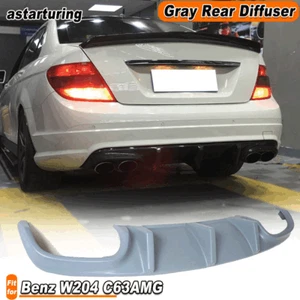 For Mercedes Benz W204 C63 08-11 Gray Rear Bumper Diffuser Lip Spoiler FRP - Picture 1 of 11