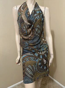 Women’s Multicolour Viscose Casual Summer Open Stretch Slim Tied Size S Sundress - Picture 1 of 23