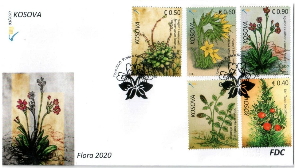 Estampillas de Kosovo 2020. Flora. Juego FDC. MNH Foto 1 de 1