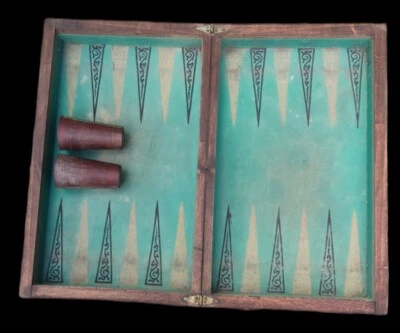 Ancien Coffret Boite Boisjeu de jacquet backgammon /Jeu Ancien Jouet Ancien - Photo 1/4