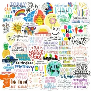 10 Stück Motivationssätze Aufkleber Zufallspackung Zitate Inspirierend Wasserdicht - Bild 1 von 3