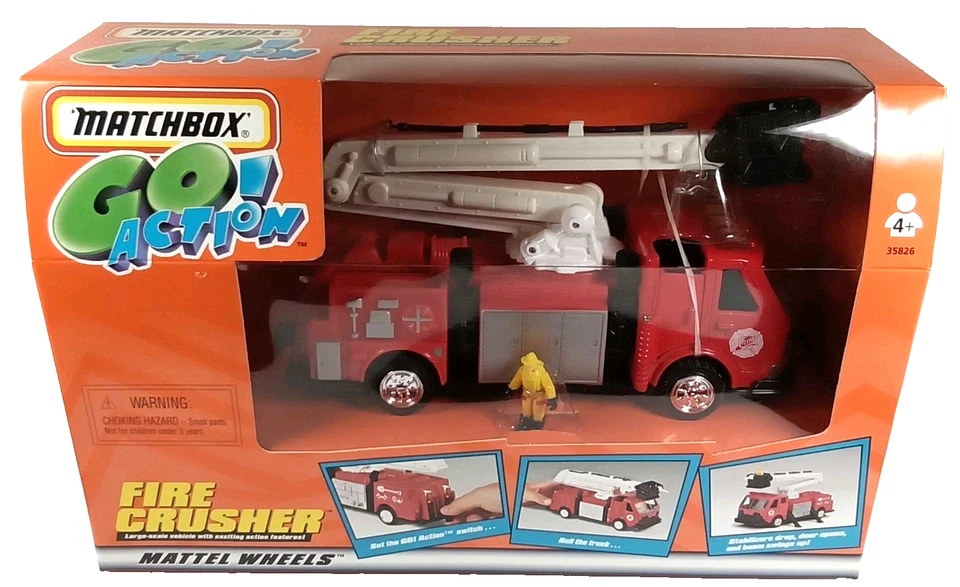 Vintage Toy Mattel Wheels Matchbox Go Action Fire Crusher Sealed 1999 - Image 1 of 4