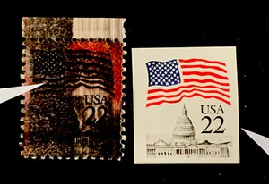 3/3820 US stamp Sc2114 Rare Extreme Ink Smear & 2115 Imperf Errors MNHOG Gr. EFO - Picture 1 of 4