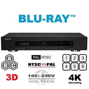 Oppo BDP-103 EU 4K 3D WiFi SACD DVD-A Multi Regione DVD 1-6 ABC Lettore Blu-ray - Foto 1 di 10