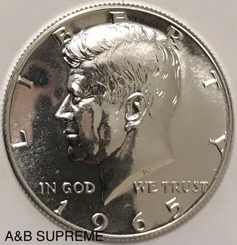 1965 SMS Kennedy Half Dollar Gem Proof Like 40% Silver Cover