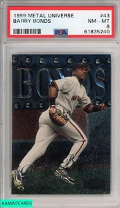 1999 METAL UNIVERSE BARRY BONDS #43 SAN FRANCISCO GIANTS PSA 8 NM-MT - Picture 1 of 3