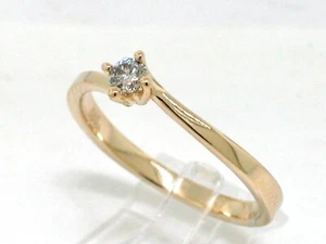 Anillo de compromiso solitario brillante anillo 585 oro amarillo 14 quilates brillante 0,14 quilates - Imagen 1 de 6