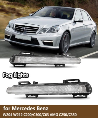  Fog Lights for 2012-2014 Mercedes Benz W204 W212 C200/C300/C63 AMG Clear Lens Foto 1 de 4
