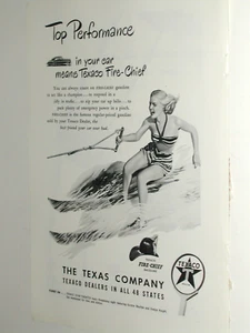 1948 Texaco advertisement, TEXACO Fire-Chief gasoline, female water-skier - Picture 1 of 3