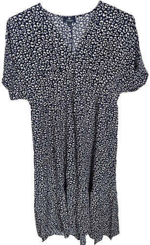 VETEMENTS Abito donna Sperry taglia media blu bianco tubino manica corta scollo a V