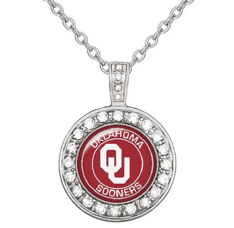 Oklahoma Sooners Womens 925 Sterling Silver Necklace College Football D18 Cover