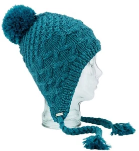 Coal Headwear THE JANE Womens Acrylic Blend Earflap Pom Beanie Sea Blue NEW - Picture 1 of 1