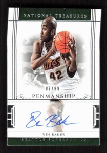 2016-17 Panini National Treasures #4 Vin Baker Penmanship Auto #'d /99