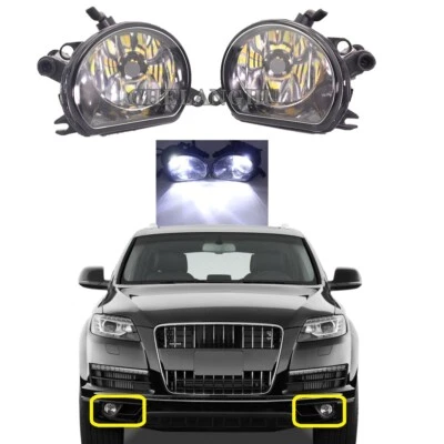 Pair LED Fog Lamp Light With Bulbs For Audi Q7 2010 2011 2012 2013 2014 2015 - Image 1 of 4