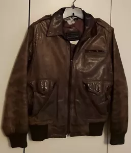 RARE Vintage Saks Fifth Avenue Brown Leather Men Bomber Flight Motorcycle Jacket - Picture 1 of 12