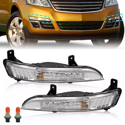 Pair Front Turn Signal Lights W/Bulbs For Chevrolet Traverse 2013-2017 Prak Lamp - Image 1 of 4