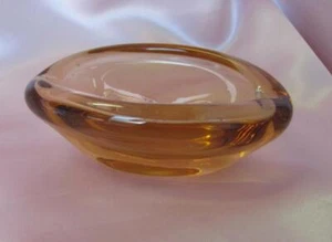 VINTAGE ITALIAN MURANO CRYSTAL GLASS ASHTRAY HANDMADE - Picture 1 of 8