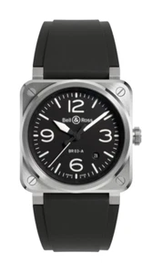 BELL & ROSS BR03A-BL-ST/SRB Automatic Watch Black Steel Rubber CAL.302 SWISS 41m - Picture 1 of 4