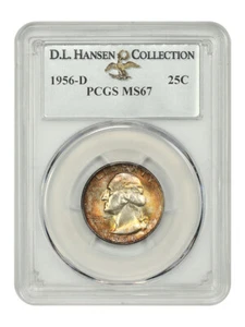 1956-D 25C PCGS MS67 ex: D.L. Hansen - Washington Quarter - Picture 1 of 4