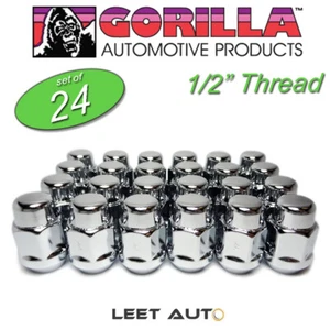(24) Gorilla Lug Nuts, 1/2" Thread, Bulge Acorn, Chrome, 13/16" Hex 21mm, 91188 - Picture 1 of 4