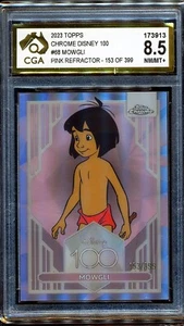 2023 Topps Chrome Disney 100 Years Pink Refractors #68 Mowgli 153/399 CGA 8.5 - Picture 1 of 3