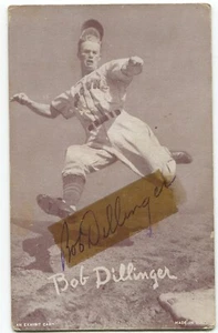 Bob Dillinger Exhibit SIGNED Baseball Card Autographed Blank Back Signature - Picture 1 of 2
