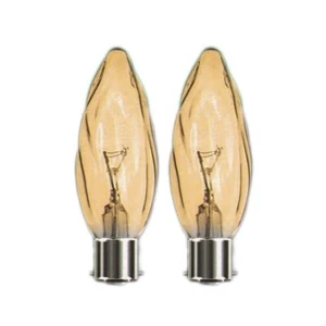 Paquete doble de lámparas de velas BELL 01371 40W 240V BC/B22 oro flambelle - Imagen 1 de 1