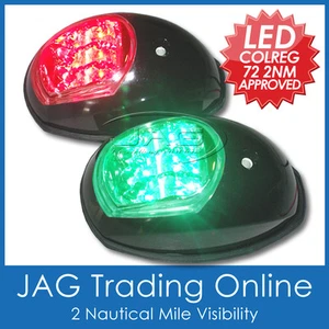 USCG/COLREGS LED NAVIGATION LIGHTS BLACK HOUSINGS-Port/Starboard Marine/Boat/Nav - Picture 1 of 2