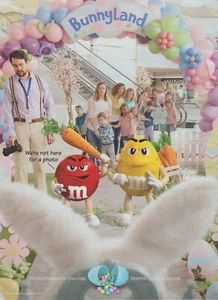 2021 Mars M&M's Candy - Come To Fight Easter Bunny Carrot Clubs - Print Ad Art - Bild 1 von 1