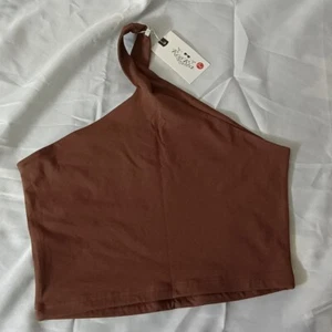 Brown One-Shoulder Top - Picture 1 of 4