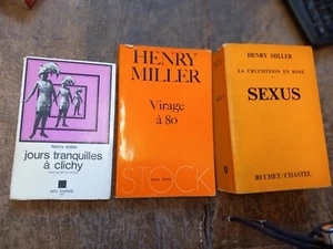 lot de 3 livres de Henri Miller :  jours tranquilles à Clichy -  virage à 80 - Foto 1 di 1