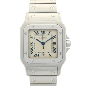 CARTIER Santos Galve LM Wrist Watch W20018D6 Quartz Stainless Steel Used mens - Picture 1 of 12