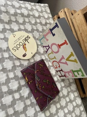 Estuche para tarjetas a presión SakRoots Artist Circle The Birds And The Bees estampado nuevo con etiquetas Foto 1 de 4