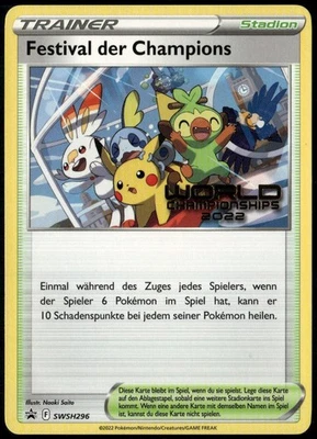 Champions Festival 2022 World Championship GERMAN Promo SWSH296 LP+ Pokemon CARD - Image 1 of 2