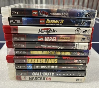 Lote mixto de 9 videojuegos Sony PS3 Lego película Batman Marvel NASCAR Borderlands etc. Foto 1 de 2