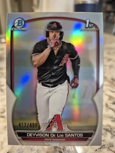 Deyvison De Los Santos 2023 Bowman Chrome /499 1st Refractor #BCP-116 Marlins - Picture 1 of 2