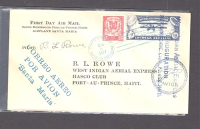 República Dominicana primer vuelo a Haití, piloto firmado, gran portada Foto 1 de 2