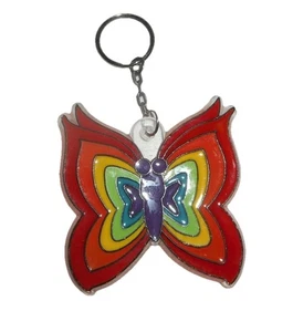 Llavero plástico mariposa arco iris vintage años 70 80 - Imagen 1 de 3