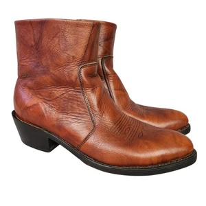 Hombres Durango Cuero Marrón Cremallera Western Botines Talla 9.5 Estilo D TR824 - Imagen 1 de 12