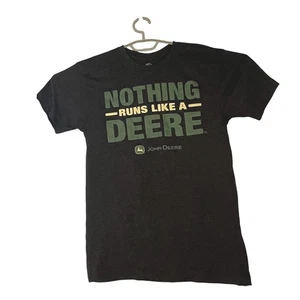 John Deere T-Shirt Mens Size S Black Nothing Runs Like A Deere Graphic Tee - Picture 1 of 3