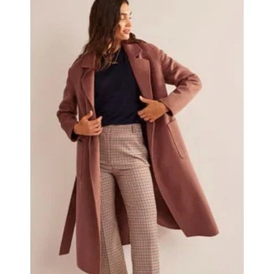 Casaco feminino Boden Bristol mistura de lã EUA 8R UK 12R rosa empoeirado com cinto U0158 novo com etiquetas - Imagem 1 de 4