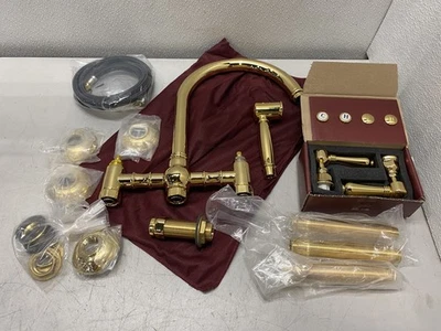 Grifo de cocina puente Rohl San Julio con rociador lateral de latón A1461LMWSIB-2 Foto 1 de 4