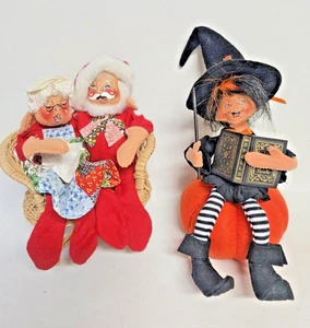 Annalee Dolls Halloween Christmas Witch Santa Pumpkin 7'' - Picture 1 of 5