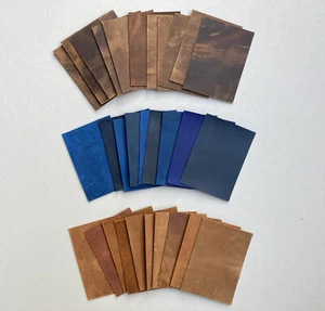 Mix Pieces of Leather. Set of 10 pcs. Each Piece is DIN A6: 10.5 x 14.8 cm - Picture 1 of 8