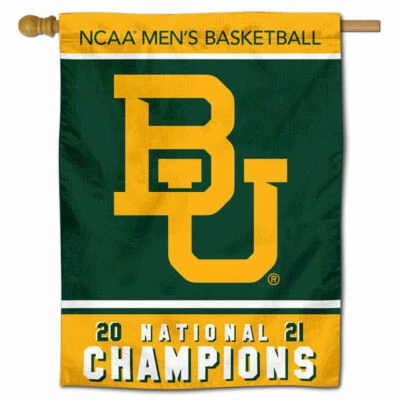 Bandera de la casa de campeones nacionales de baloncesto de los Baylor Bears para hombre 2021 Foto 1 de 3